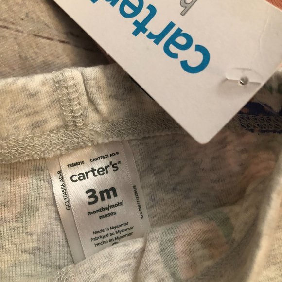 Carter's Animal Clothing Set, Peacock Top &Animal Friends Pants Size 3 Month NWT - Picture 6 of 7